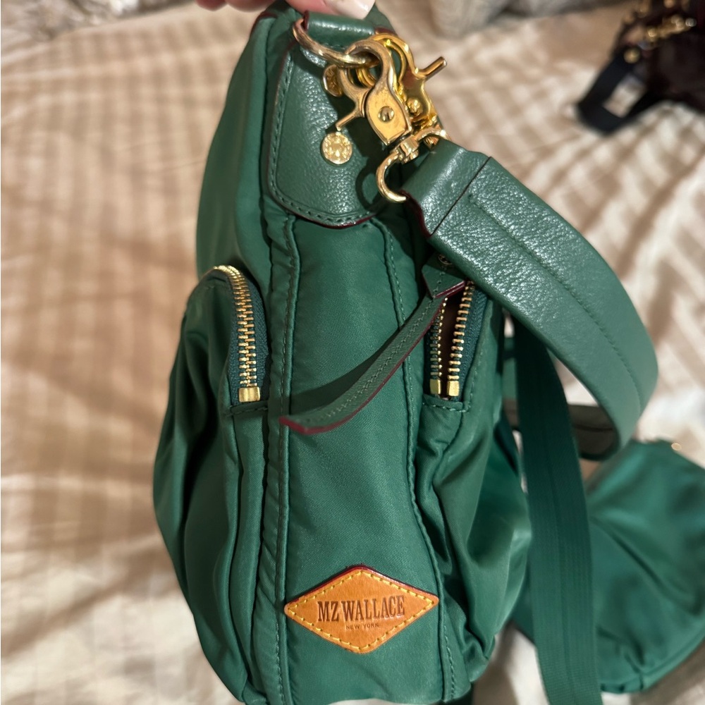 MZ Wallace Emerald Green Shoulder Bag, Large Hayley Bag.   Crossbody or shoulder